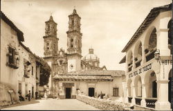 View of Taxco with Cathedral in Background Postcard