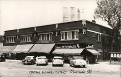 Central Business District, Henninger Drug Store Riverside, IL Postcard Postcard Postcard