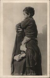 Native Egyptian Woman with Child Postcard