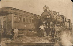 Railroad Workers and "703" Locomotiive Locomotives Postcard Postcard Postcard