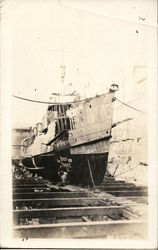 French Steamer in Drydock Steamers Postcard Postcard Postcard