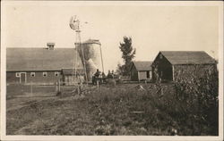 Snapshot of Farm - Old Steam Tractor Postcard