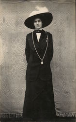 Woman in Dark Attire and Hat - Fay McPherson Postcard