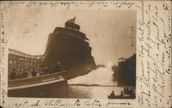 Spectators View The Launching Of A Ship At South Chicago Shipyard Boats, Ships Postcard Postcard Postcard