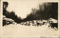 Wood Pile in the Snow Atwell, NY Postcard Postcard Postcard