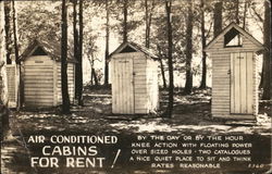 Outhouses - "Air Conditioned Cabins For Rent!" Outhouses & Bathrooms Postcard Postcard Postcard