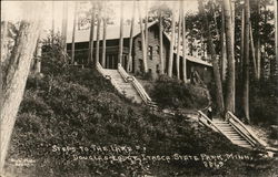 Douglas Lodge, Steps Leading to Lake, Itasca State Park Park Rapids, MN Postcard Postcard Postcard