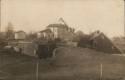 Downed Hay Barn Postcard