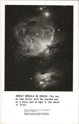 Great Nebula in Orion Astronomy Postcard Postcard Postcard