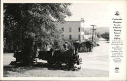 View of Coulterville, Mariposa County Showing Historic Hotel Jeffrey, Engine, Hangman Tree California Postcard Postcard Postcard