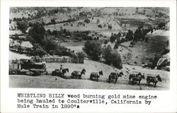 Whistling Billy Wood Burning Gold Mine Engine Postcard