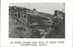 40 Stamp Potosi Gold Mill on Black Creek Postcard