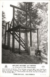 Ancient Gallows and Marker in Historic Old Courtyard Downieville, CA Postcard Postcard Postcard