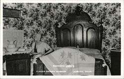 Bedroom 1860's, Placer County Museum Auburn, CA Postcard Postcard Postcard