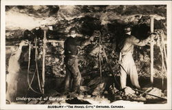 Underground at Garson, Sudbury - "The Nickel City", Ontario, Canada Postcard