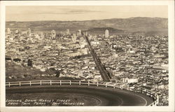 Looking Down Market Street From Twin Peaks San Francisco, CA Postcard Postcard Postcard