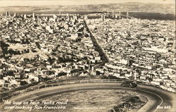 The Loop on Twin Peaks Road Overlooking San Francisco California Postcard Postcard Postcard