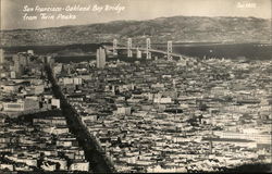 San Francisco - Oakland Bay Bridge from Twin Peaks Postcard