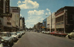 Looking South on Main Street from Forrest County Courthouse Postcard