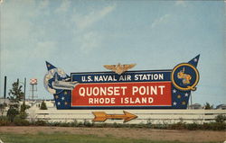 Entrance to U.S. Naval Air Station Quonset Point Postcard