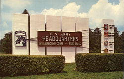 Entrance Sign Fort Bragg, NC Postcard Postcard Postcard