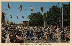 World's Biggest Fish Fry Parade Postcard