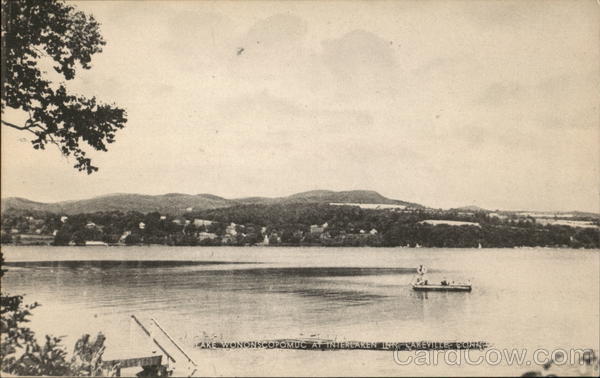 Lake Wononscopomuc at Interlaken Inn Lakeville, CT Postcard