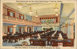 Main Restaurant and Sea Grill, Hotel Pieroni, 7 Park Sq. Boston, MA Postcard Postcard Postcard