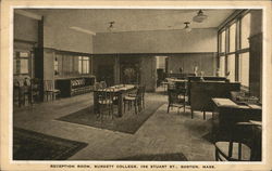 Reception Room at Burdett College Postcard