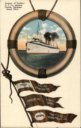 Steamer of Northern S. S. Co. Entering Harbor, Mackinac Island, Mich. Steamers Postcard Postcard Postcard