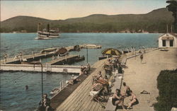 The Sagamore - Landing and Bathing Beach, Lake George Postcard