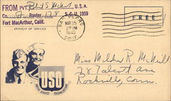 USO Correspondence Cards Supplied To WW2 Military Postcard Postcard Postcard