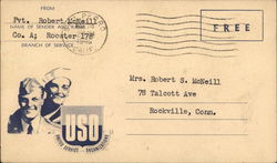 USO Correspondence Card Supplied To WWII Servicemen Postcard Postcard Postcard