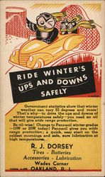 Ride Winter's Ups and Downs Safely Oakland, RI Advertising Postcard Postcard Postcard