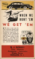 "When We Hunt 'Em, We Get 'Em" Oakland, RI Advertising Postcard Postcard Postcard