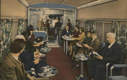 "Coffee Shop Club" on the New Wabash Streamliner "Blue Bird" Trains, Railroad Postcard Postcard Postcard