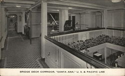 Bridge Deck Corridor, "Santa Ana," US & Pacific Line Steamers Postcard Postcard Postcard