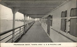 "Santa Ana" - Promenade Deck, U.S. & Pacific Line Cruise Ships Postcard Postcard Postcard