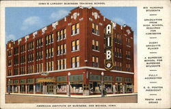 American Institute of Business Des Moines, IA Postcard Postcard Postcard