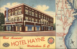 Hotel Hayne, Rest Assured! Walterboro, SC Postcard Postcard Postcard