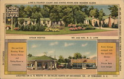 Lane's Tourist Court and Dining Room Postcard