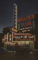 View of Boulder Club in Downtown Area Las Vegas, NV Postcard Postcard Postcard