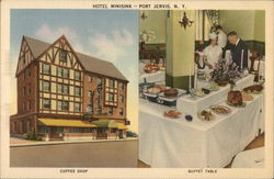 Hotel Minisink - Coffee Shop, Buffet Table Postcard