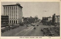 View of Public Square Lima, OH Postcard Postcard Postcard