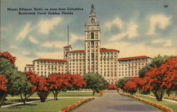 Miami Biltmore Hotel, As Seen From Columbus Boulevard Postcard