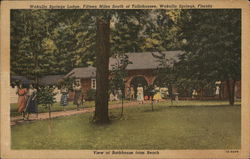 View of Bathhouse From Beach, Wakulla Springs Lodge Postcard