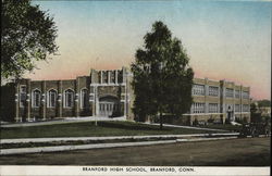 Street View of Branford High School Connecticut Postcard Postcard Postcard