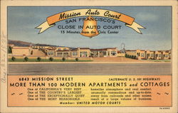 Mission Auto Court Postcard