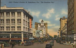 Central Avenue in "The Sunshine City" St. Petersburg, FL Postcard Postcard Postcard