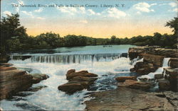 The Neversink River and Falls in Sullivan County, Liberty, N.Y. New York Postcard Postcard Postcard